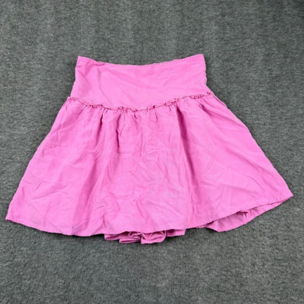 Love Fire Skort Womens Small Pink Smocked Waist Ruffle Rayon Mini BFBW8281